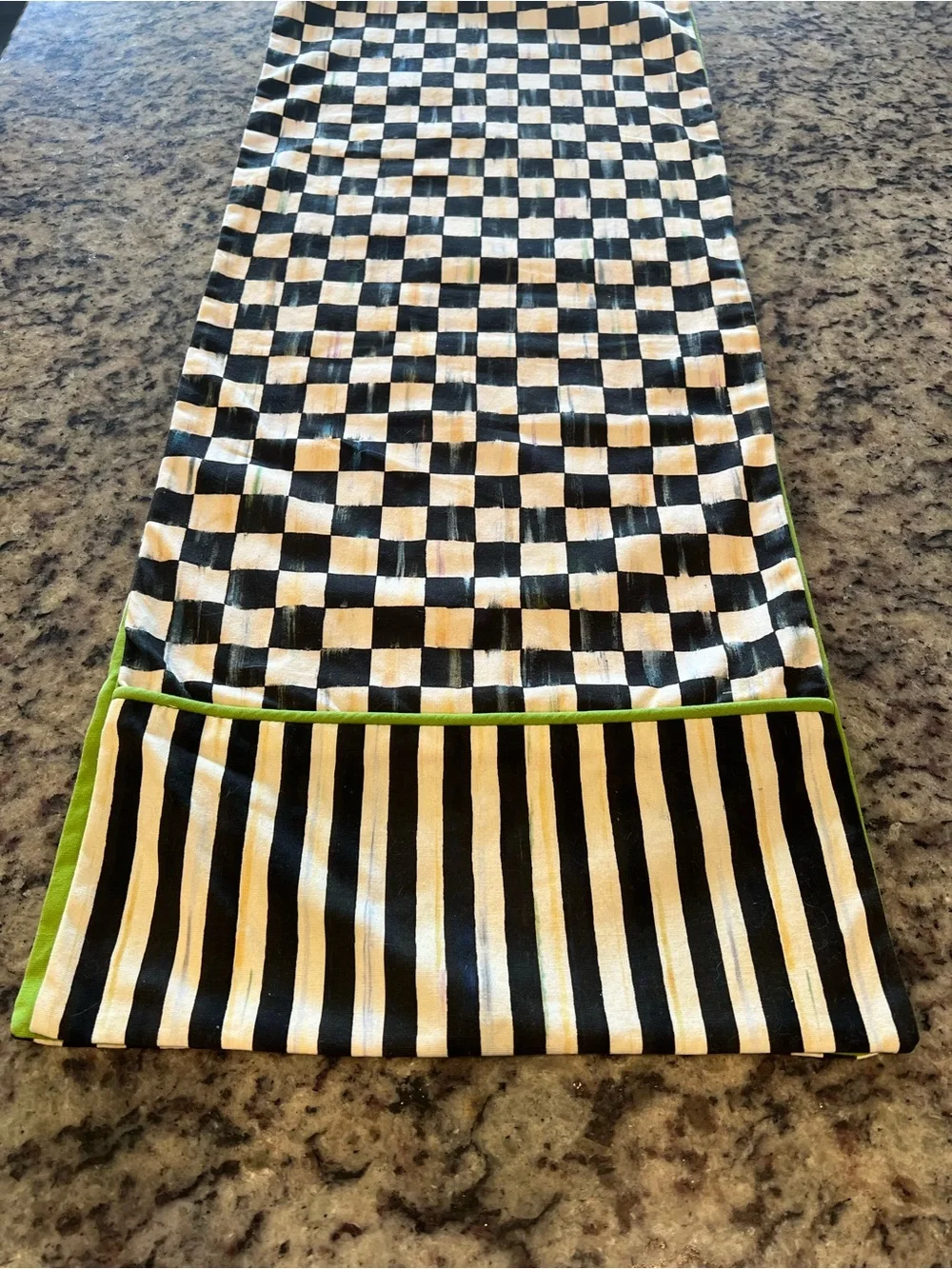 MacKenzie-Childs Courtly Check & Stripe Table Runner.  EUC.